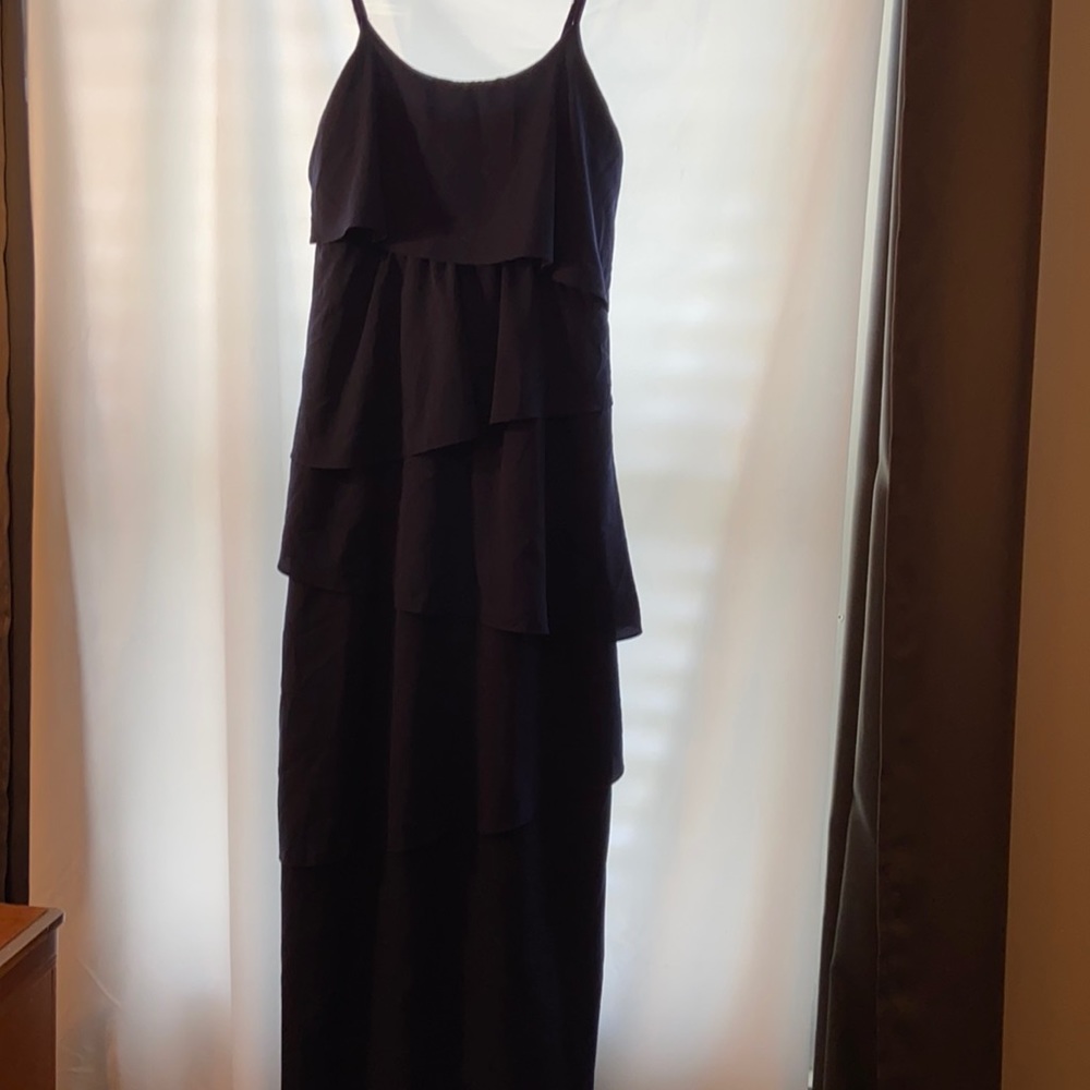Navy blue maxi dress, adjustable straps, like new!